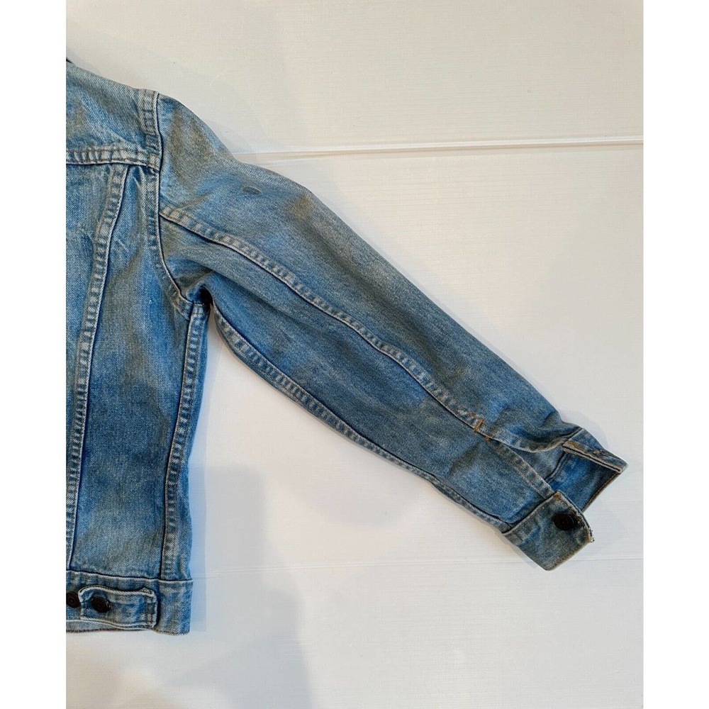 Levi's Strauss Vtg Light Acid Wash Y2K JacketYouth Girls Size 16 with Issues - Picture 7 of 11